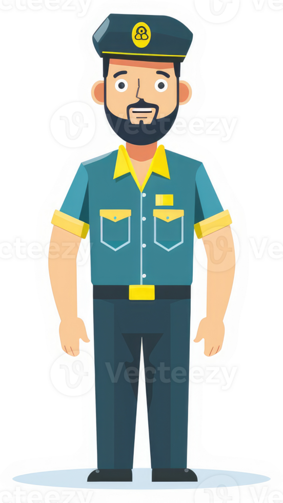 Illustration of a uniformed man in a service or security role. png