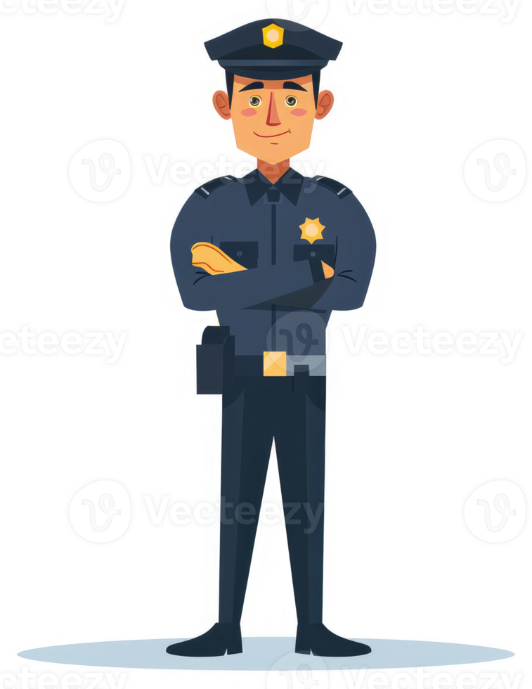 A confident police officer in uniform, ready to serve and protect. png