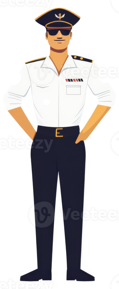 A man in a naval uniform, standing at attention. png