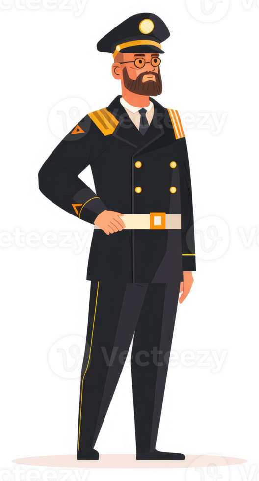 A man in formal military attire, standing at attention. png