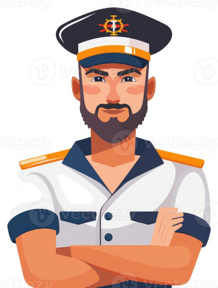 A confident naval officer in uniform. png
