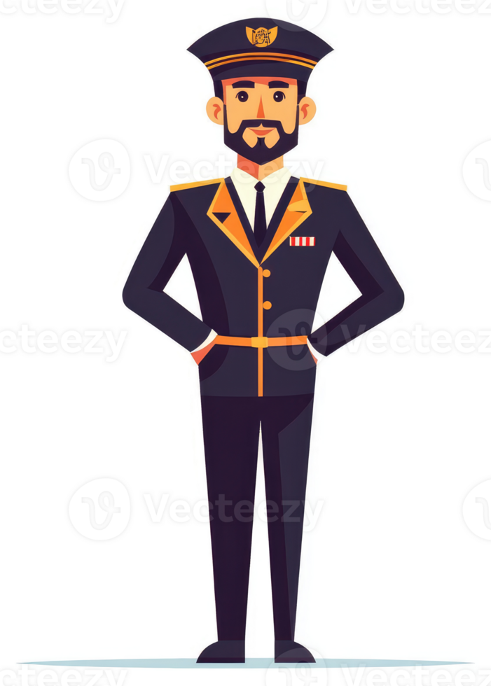 A man in military uniform, poised and professional. png