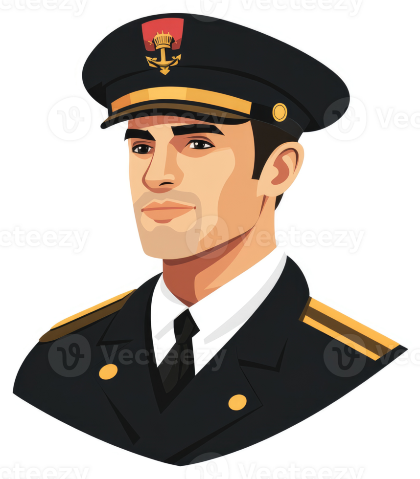 A naval officer in a formal navy uniform. png