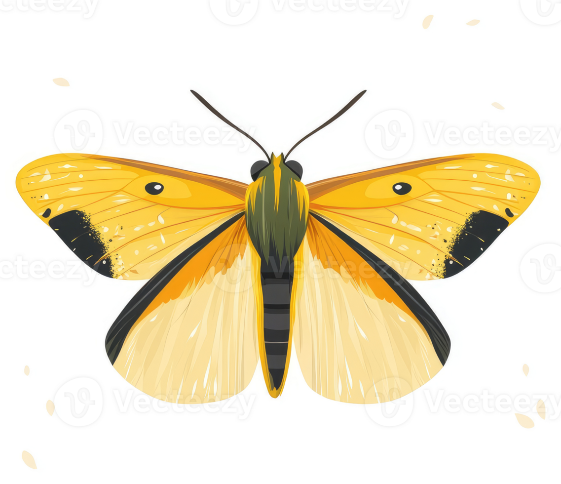 A vibrant yellow and orange butterfly with black accents. png