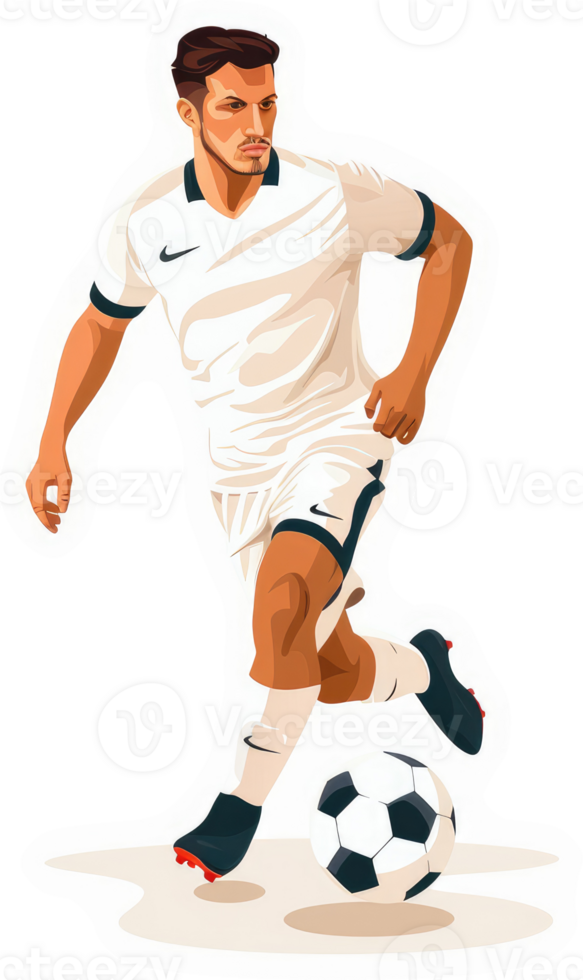 A soccer player in action, showcasing athleticism and skill. png