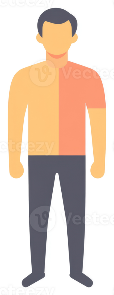 Illustration of a person with uneven skin tone, possibly sunburned. png