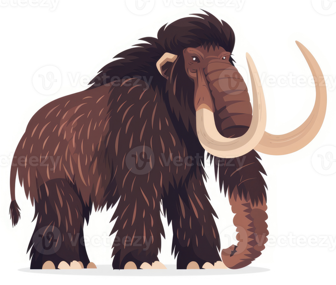 A majestic woolly mammoth, a prehistoric giant. png