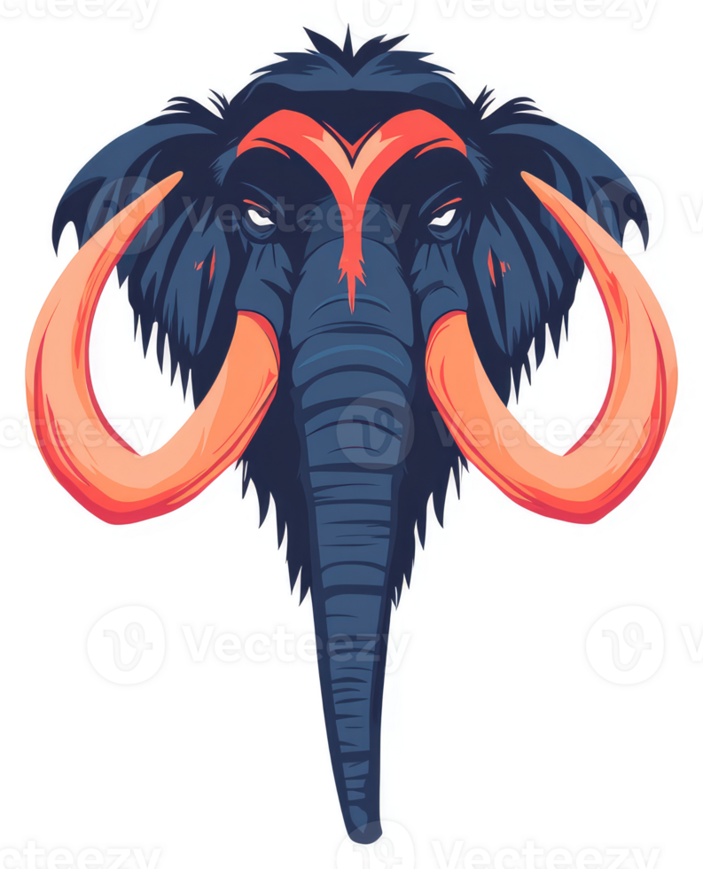 A stylized illustration of a mammoth's head. png