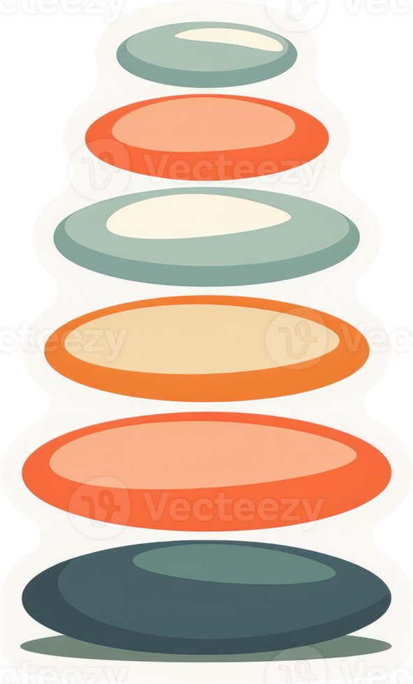 A stack of colorful, balanced stones, representing zen and harmony. png