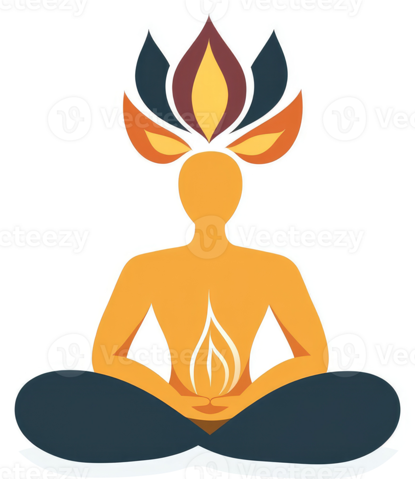 An illustration of inner peace and spiritual enlightenment. png