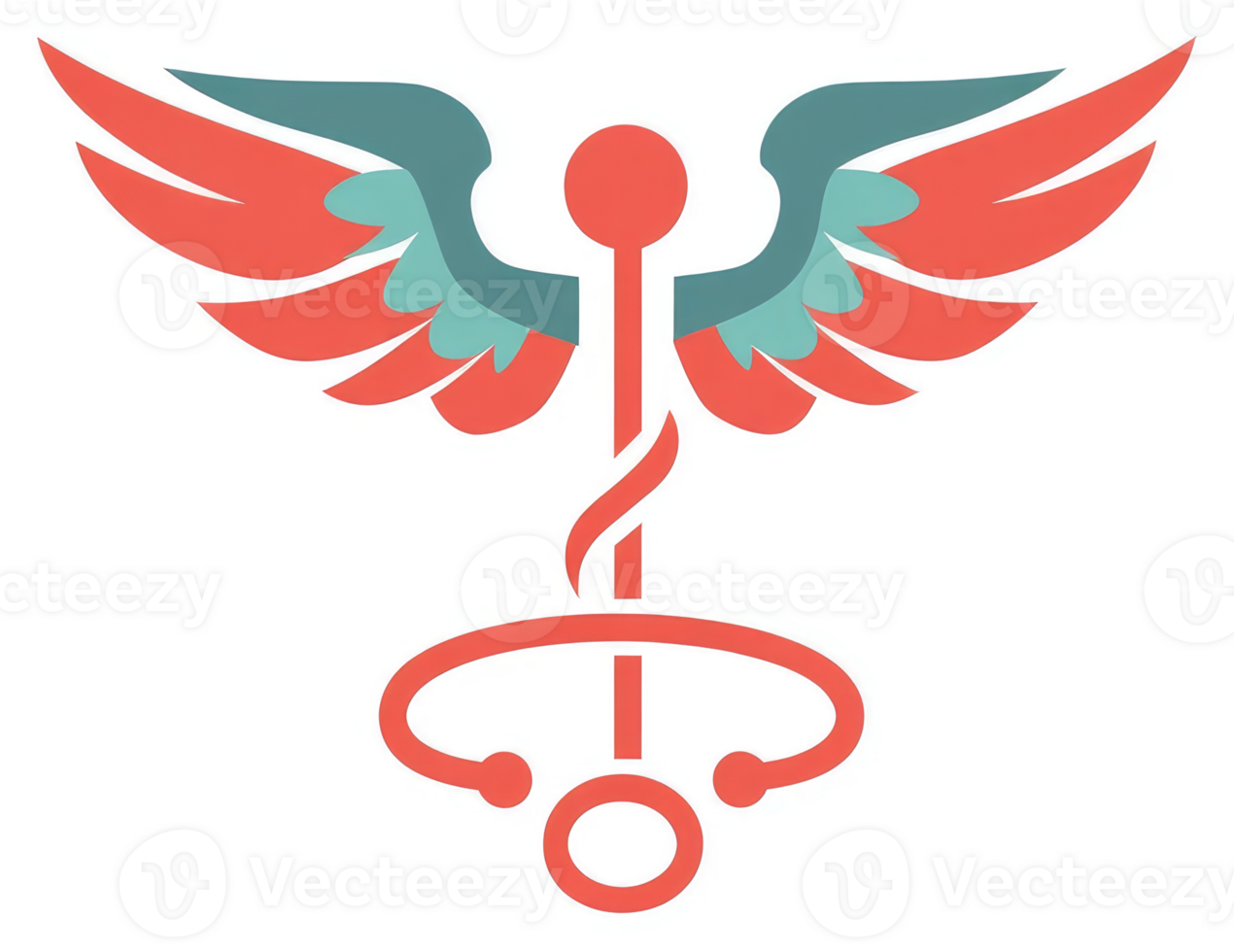 A stylized medical symbol with outstretched wings. png