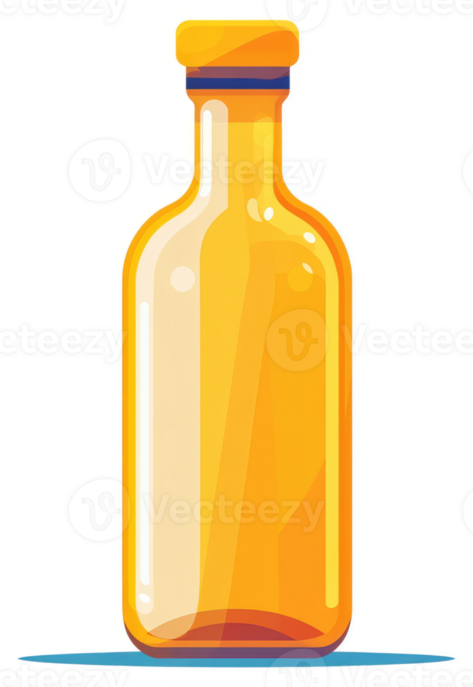 A vibrant yellow glass bottle with a simple design. png
