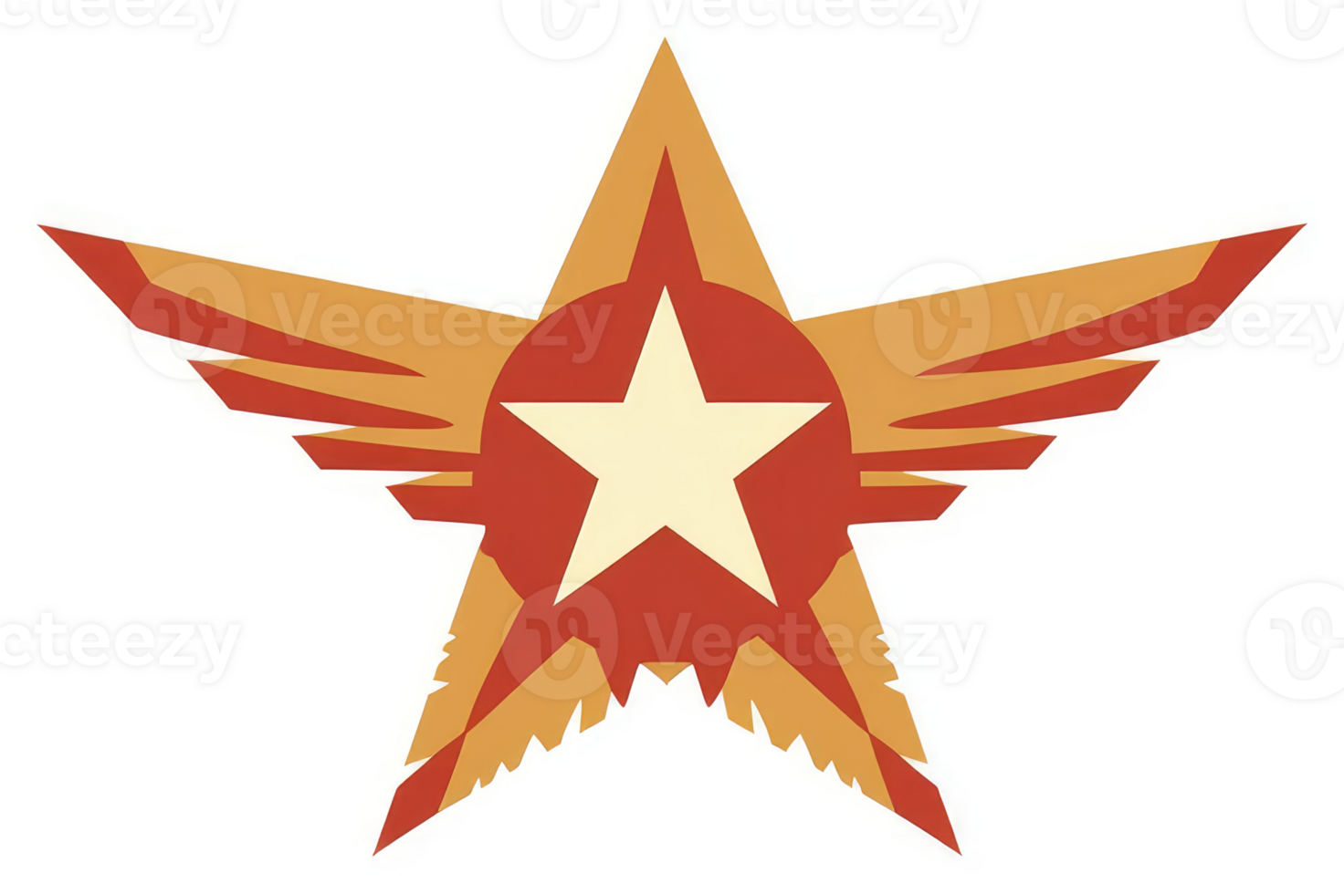 A stylized star emblem with outstretched wings. png