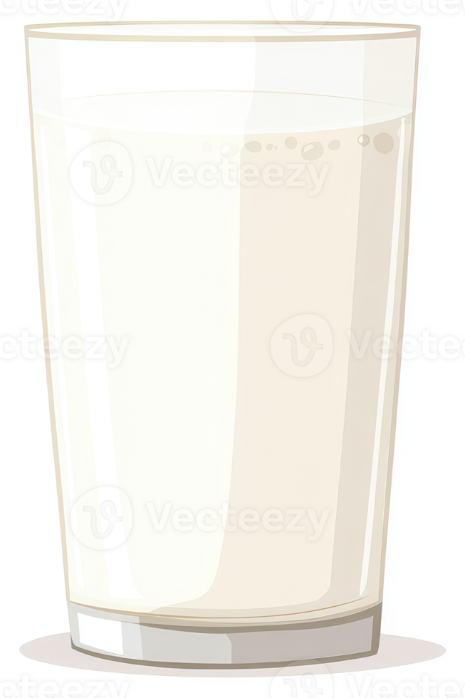 A glass of milk illustrated in a simple style. png