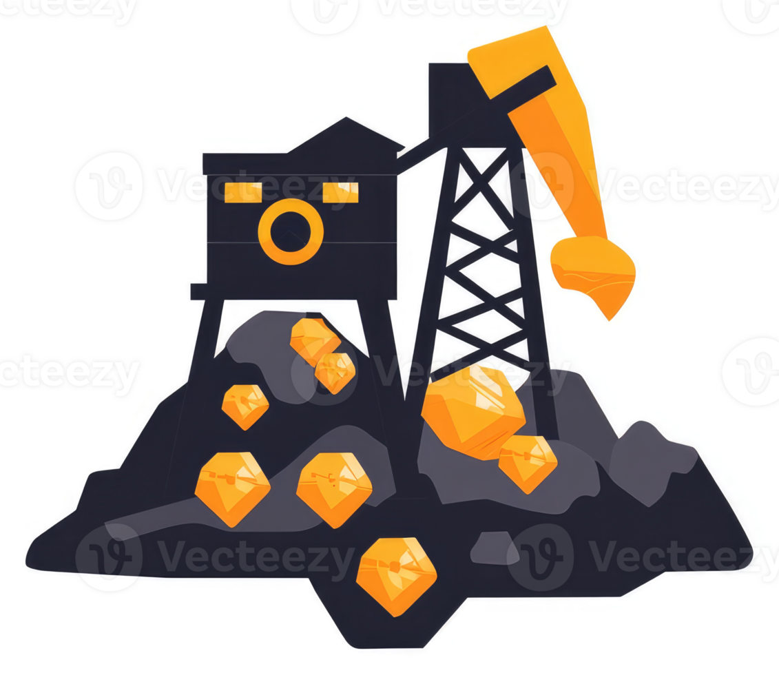 Extraction of precious minerals from a mine. png