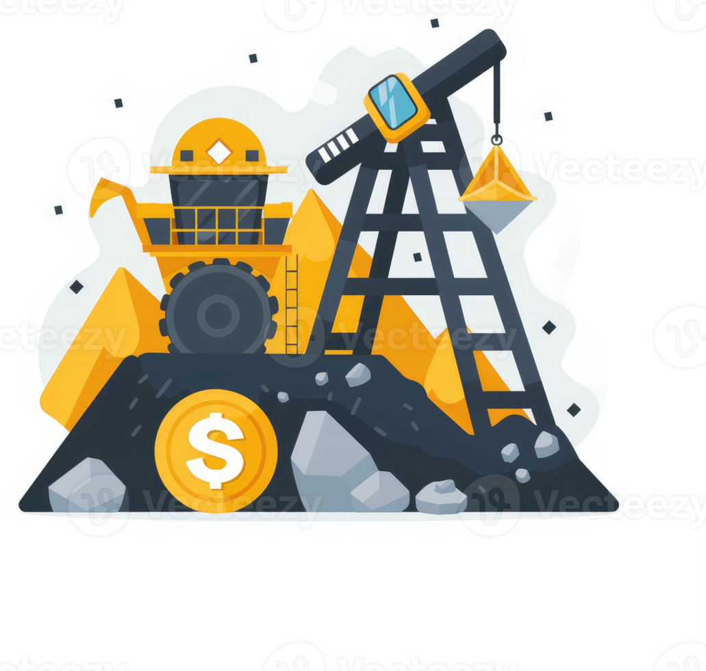 Mining industry profit illustrated with a dollar sign. png