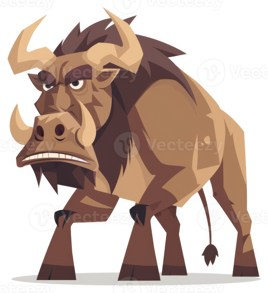 A fierce, cartoon depiction of a large, angry beast. png