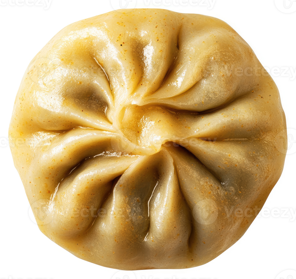A golden, pleated dumpling, showcasing delicious folds. png