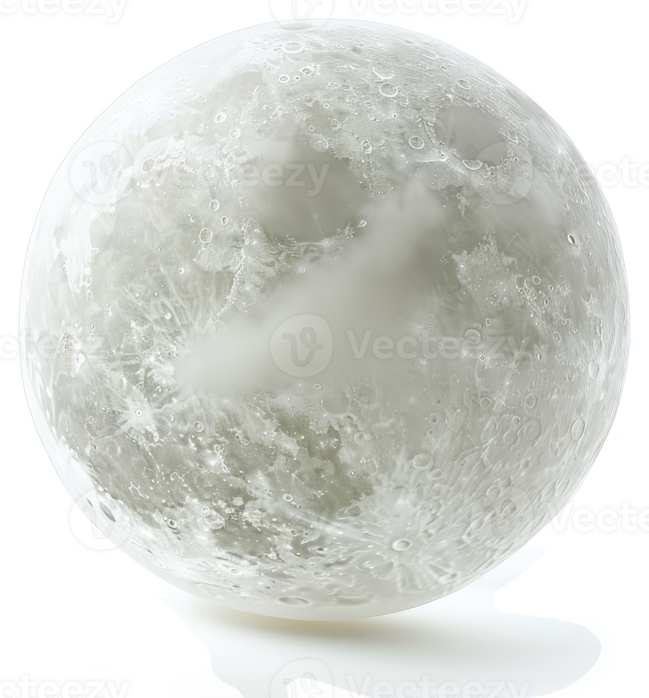 A detailed illustration of the moon's surface features. png