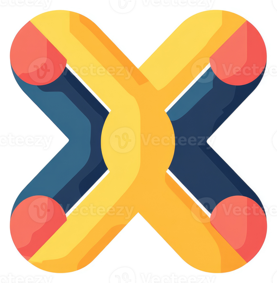 A vibrant, geometrically-shaped letter X logo design. png