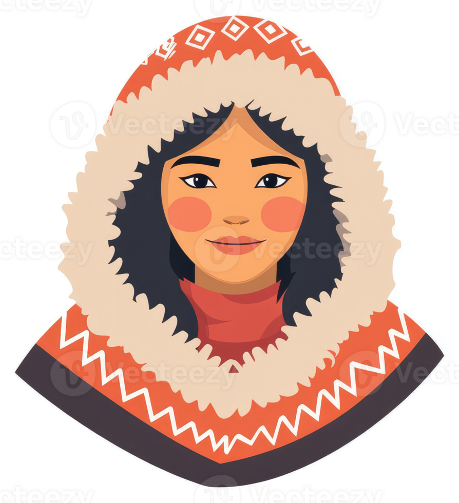 A warm-clad woman in an arctic parka. png
