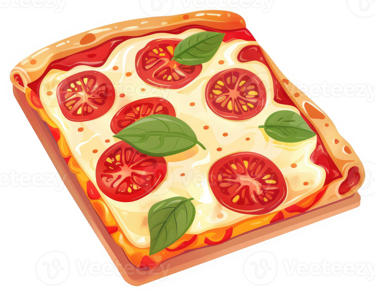 A close-up illustration of a delicious slice of pizza. png