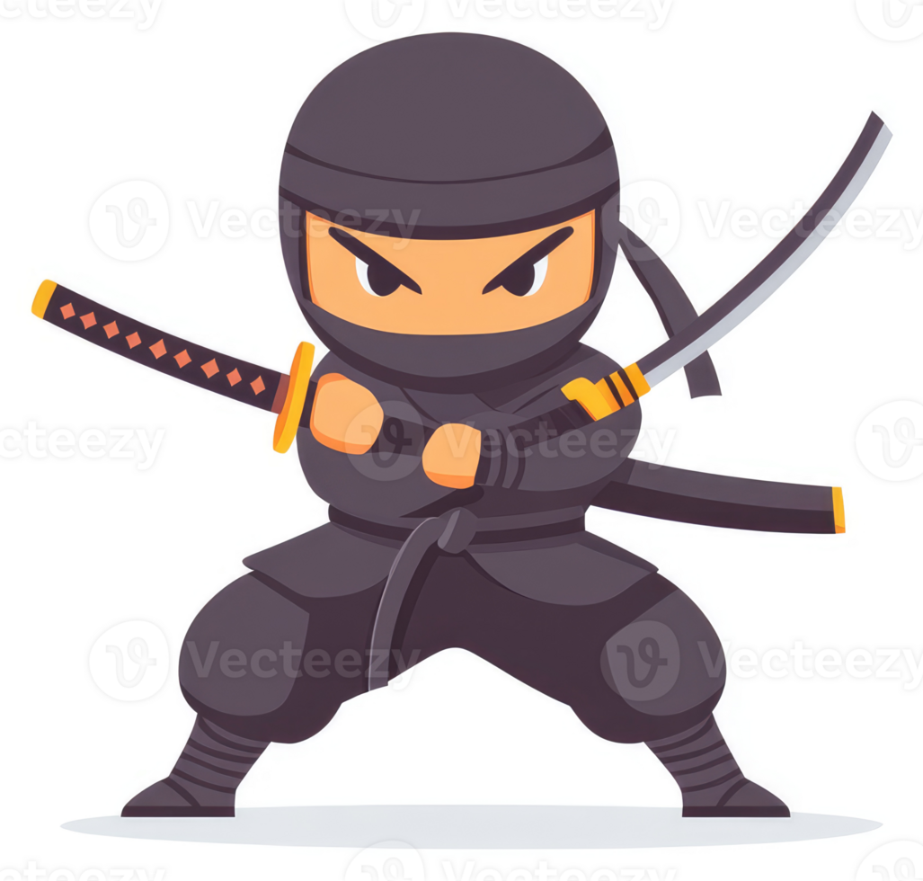 A cartoon ninja character wielding swords. png
