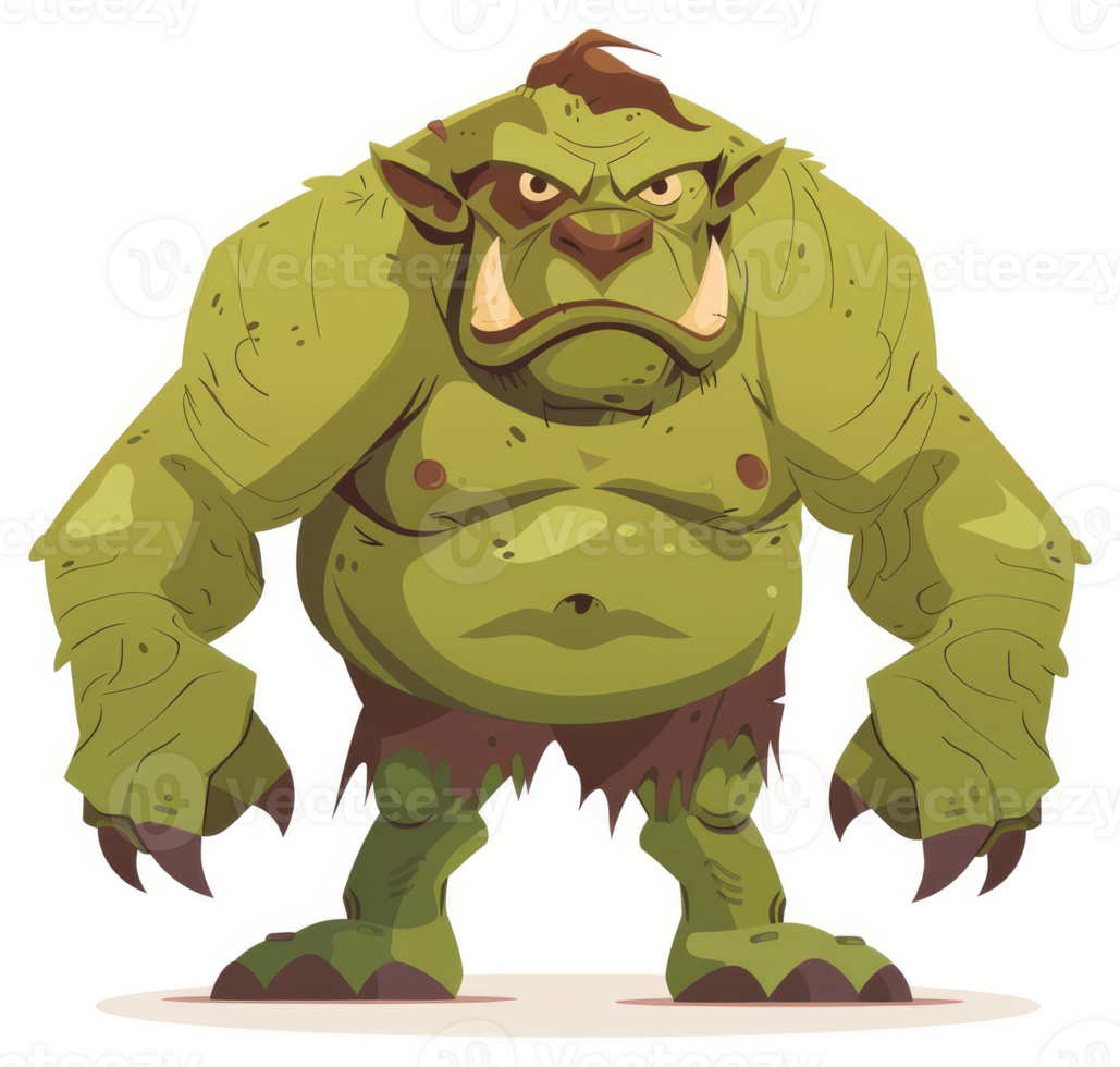 A fierce and formidable cartoon ogre. png