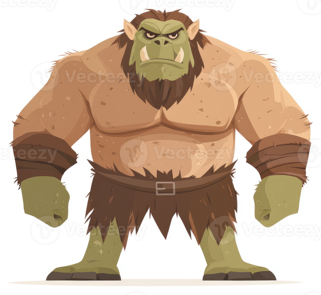 A formidable orc, embodying strength and aggression. png