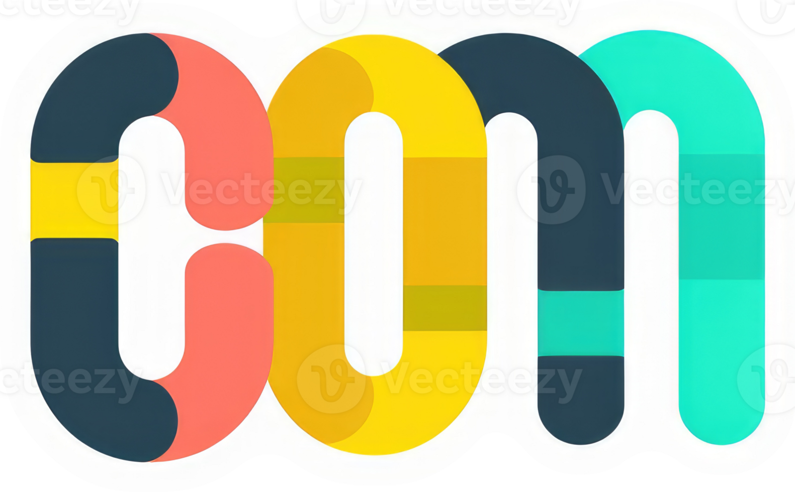 A colorful and stylized representation of the internet domain com. png