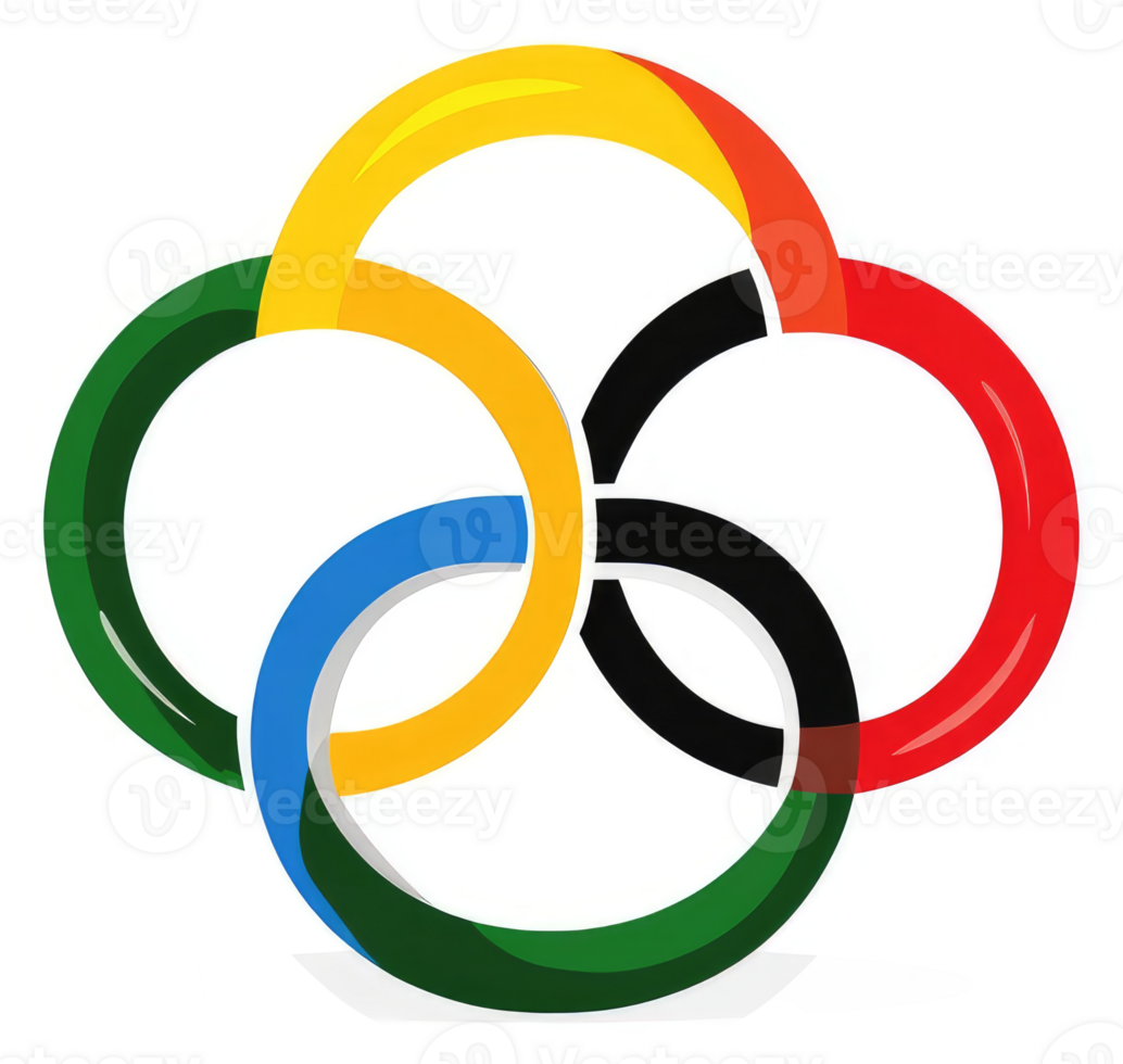 The olympic rings symbol, representing global unity in sports. png