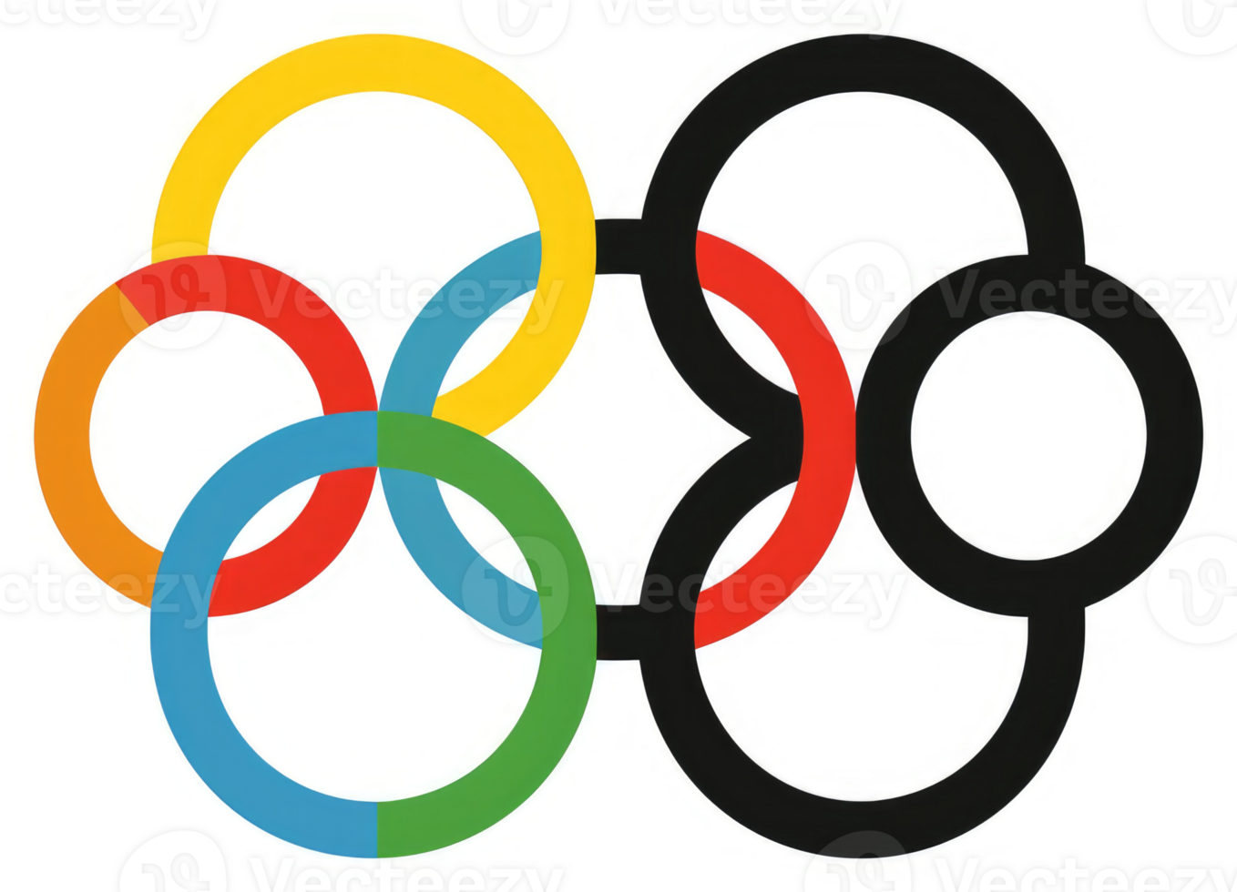 The olympic rings, a symbol of global unity in sports. png