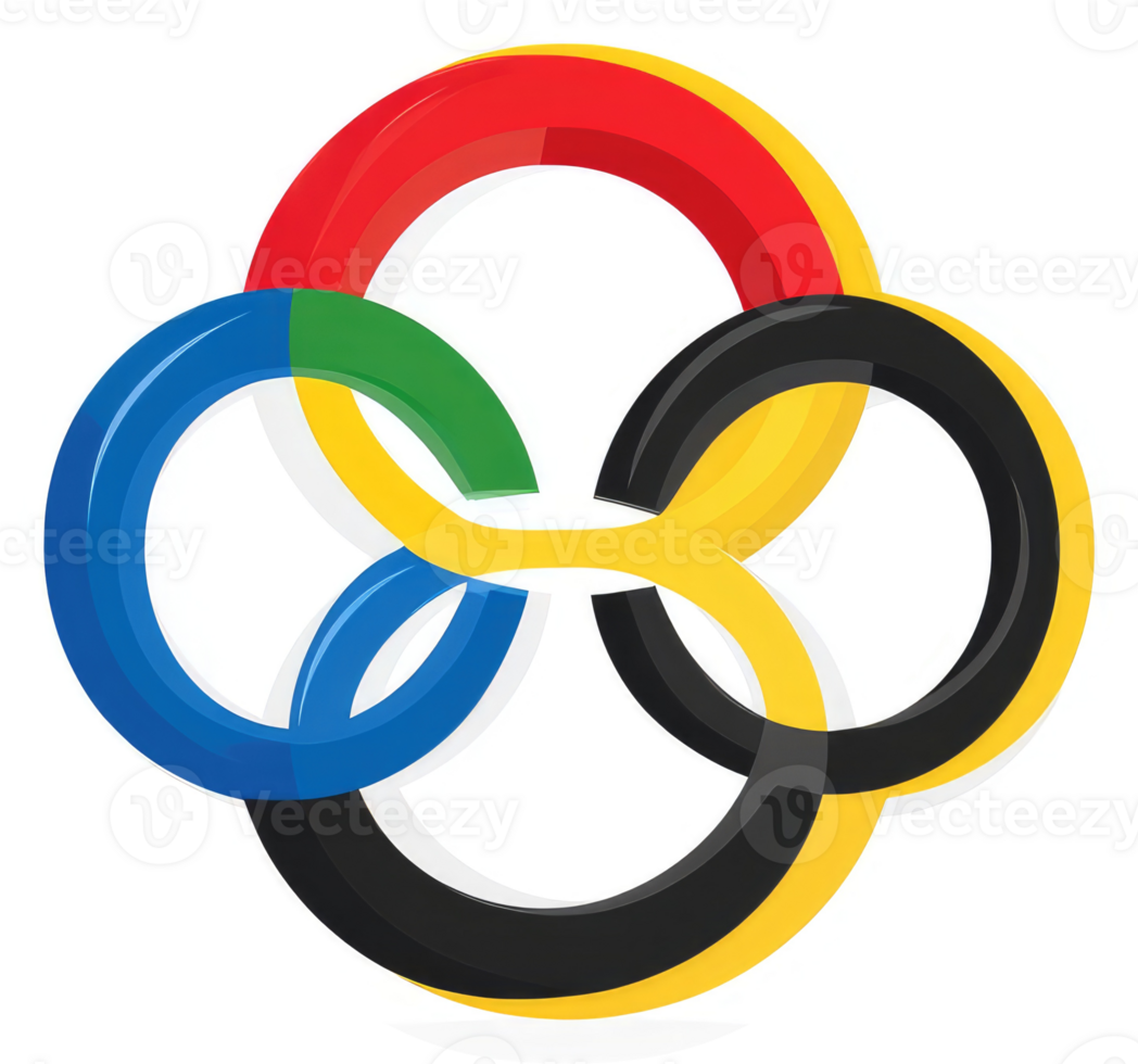 The interconnected olympic rings, a symbol of unity and global sports competition. png