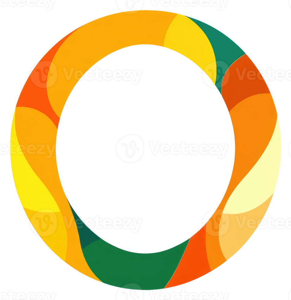 A vibrant, colorful circular design with flowing, overlapping segments. png