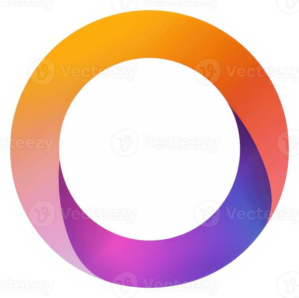 A vibrant, abstract circular design with overlapping, gradient-filled segments. png
