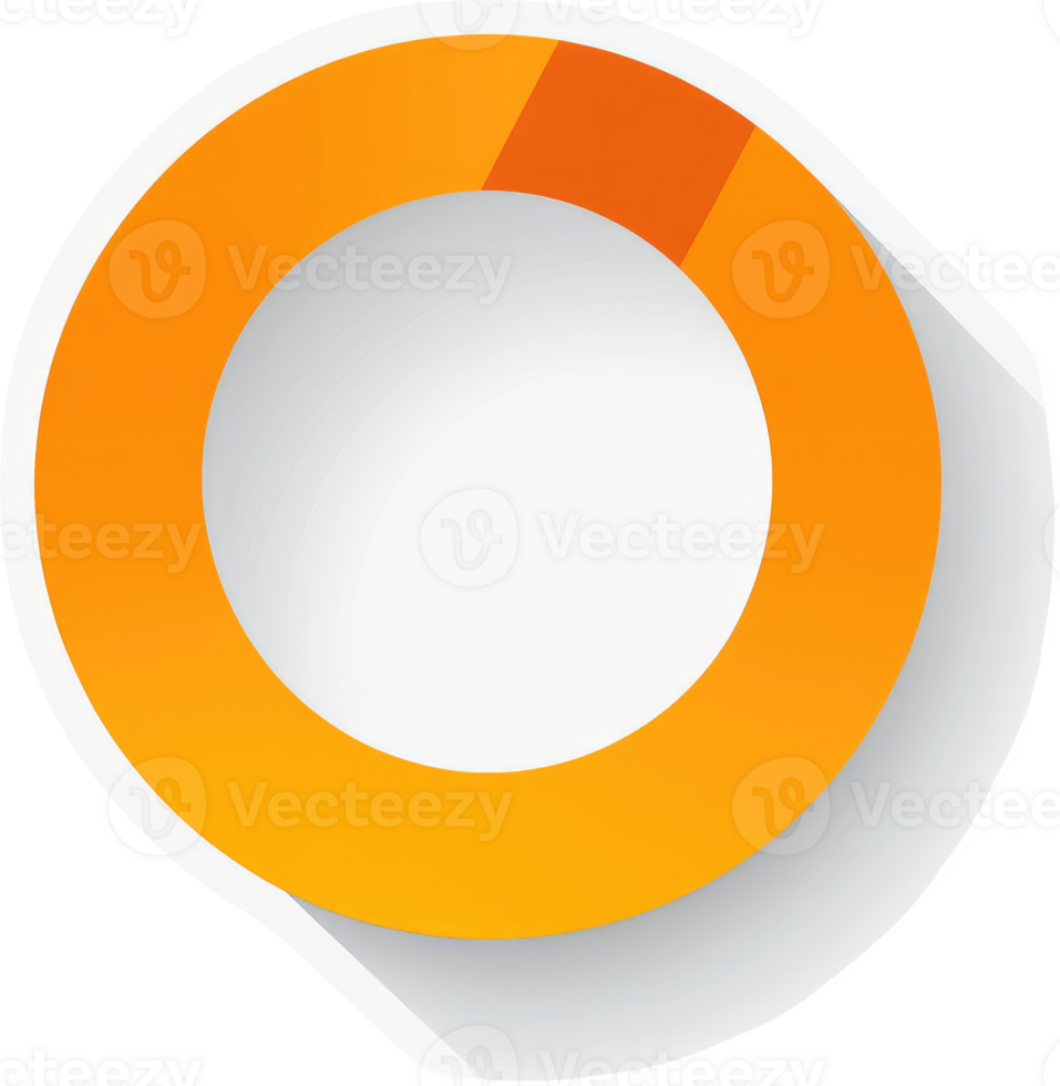 A circular graphic design featuring a segmented orange circle on a white background. png