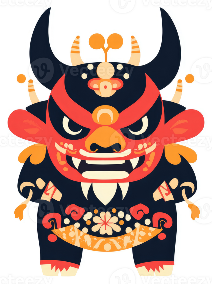Vibrant stylized illustration of a mythical creature. png