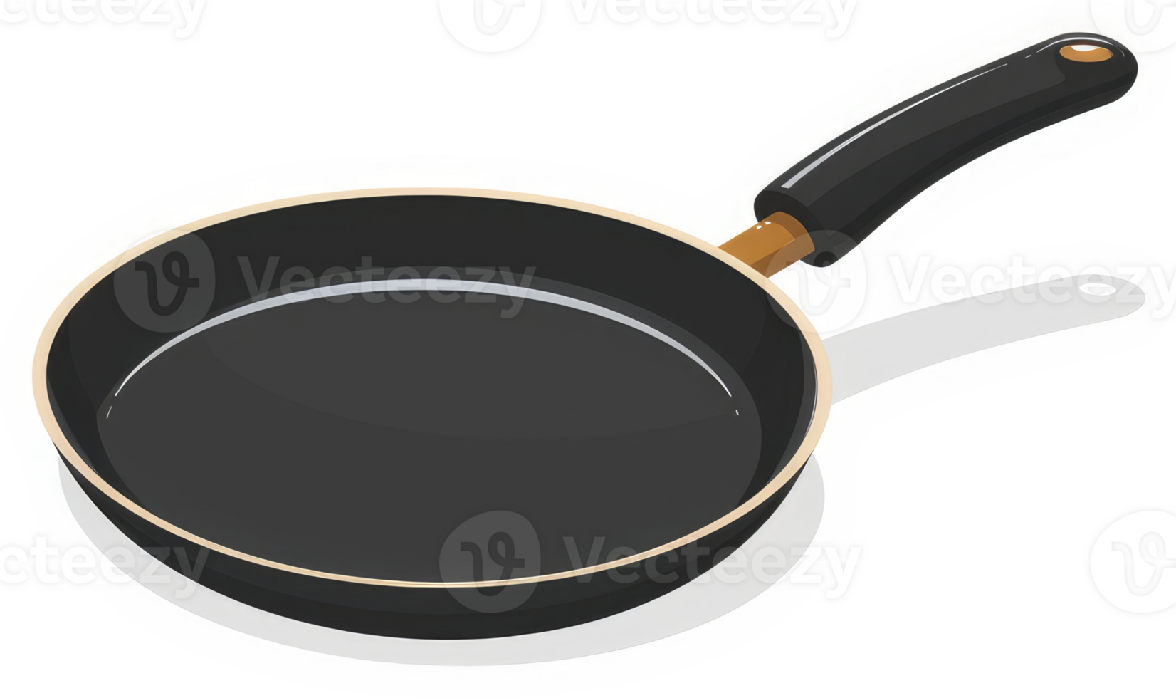 A simple illustration of a round black frying pan. png