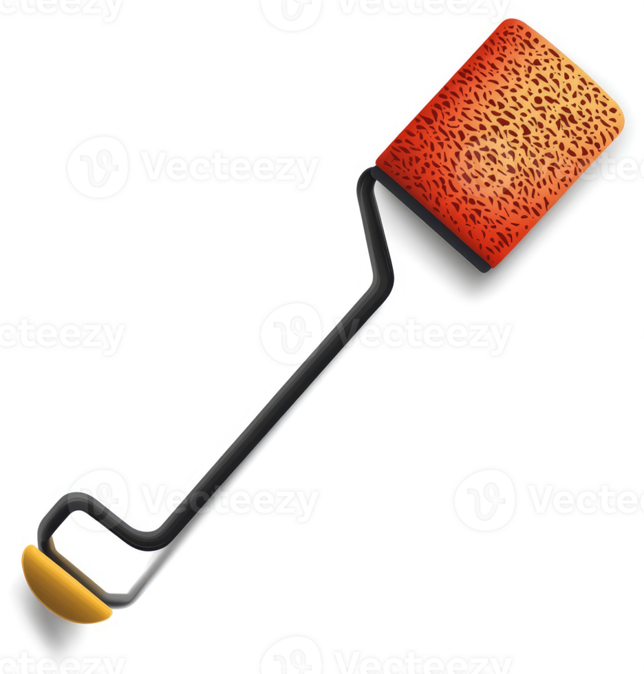 A textured paint roller with a handle. png
