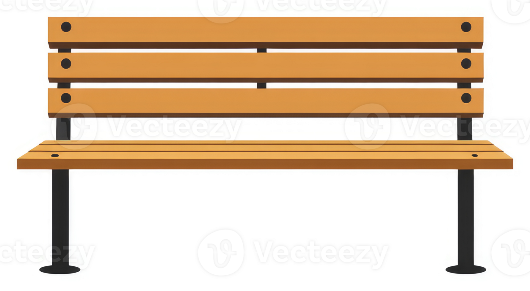A simple, wooden park bench illustration. png