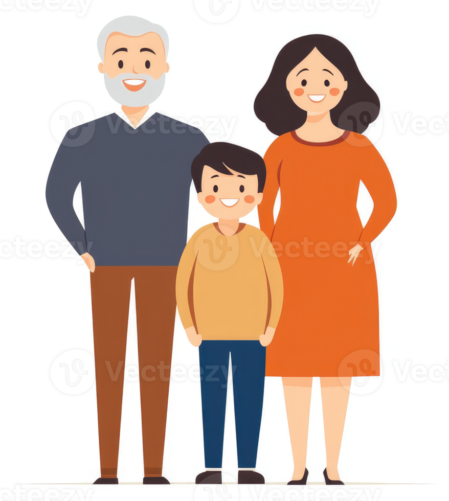 A happy three-generation family portrait. png