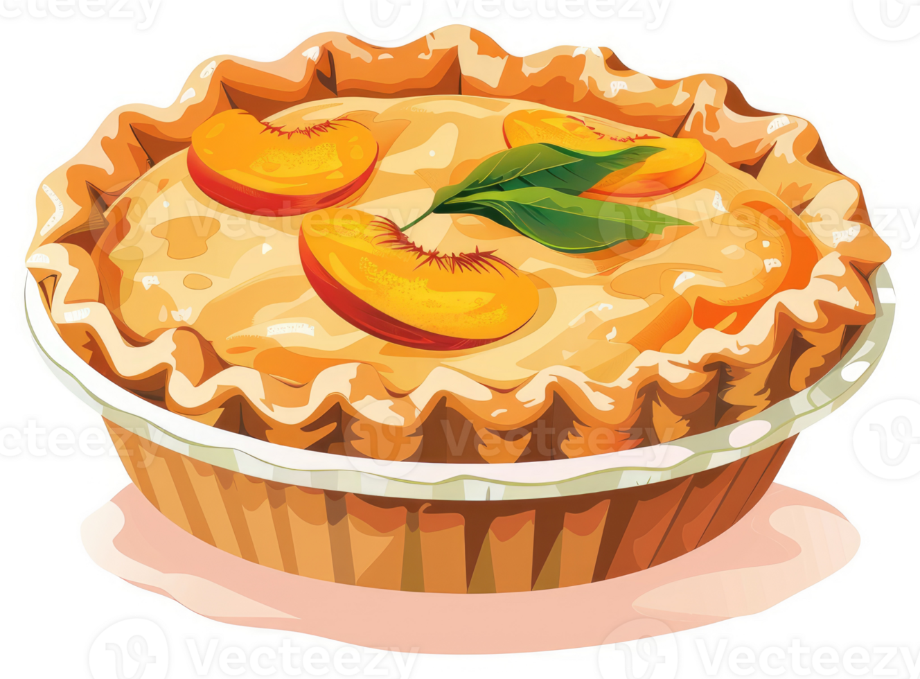 A delectable peach pie with flaky crust and fresh peaches. png