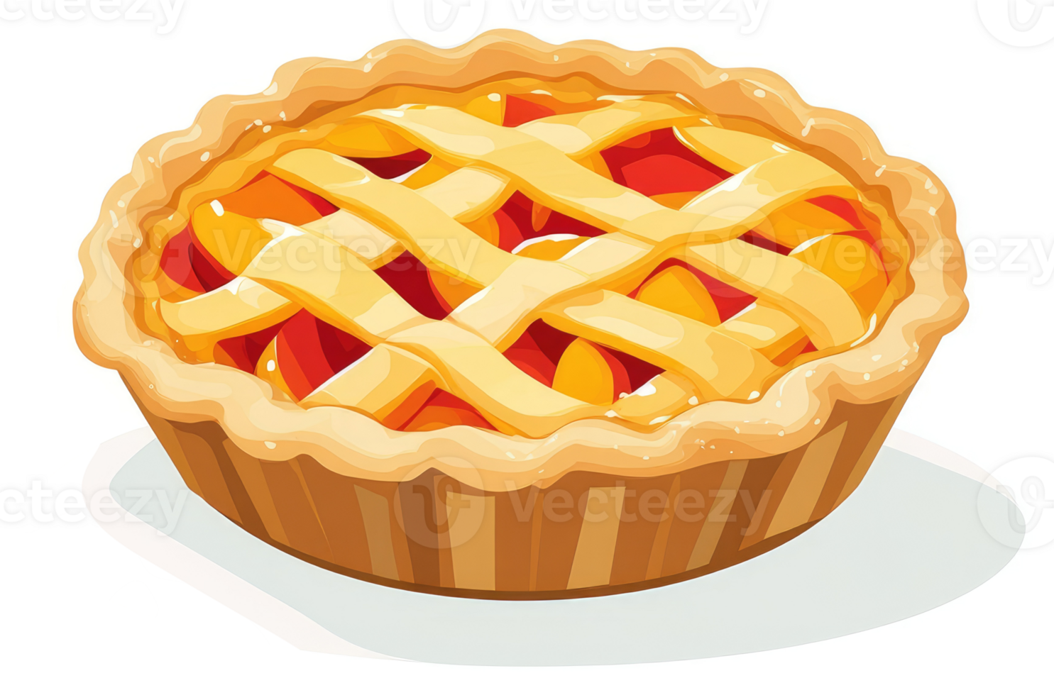 A delicious looking, golden-crusted peach pie. png