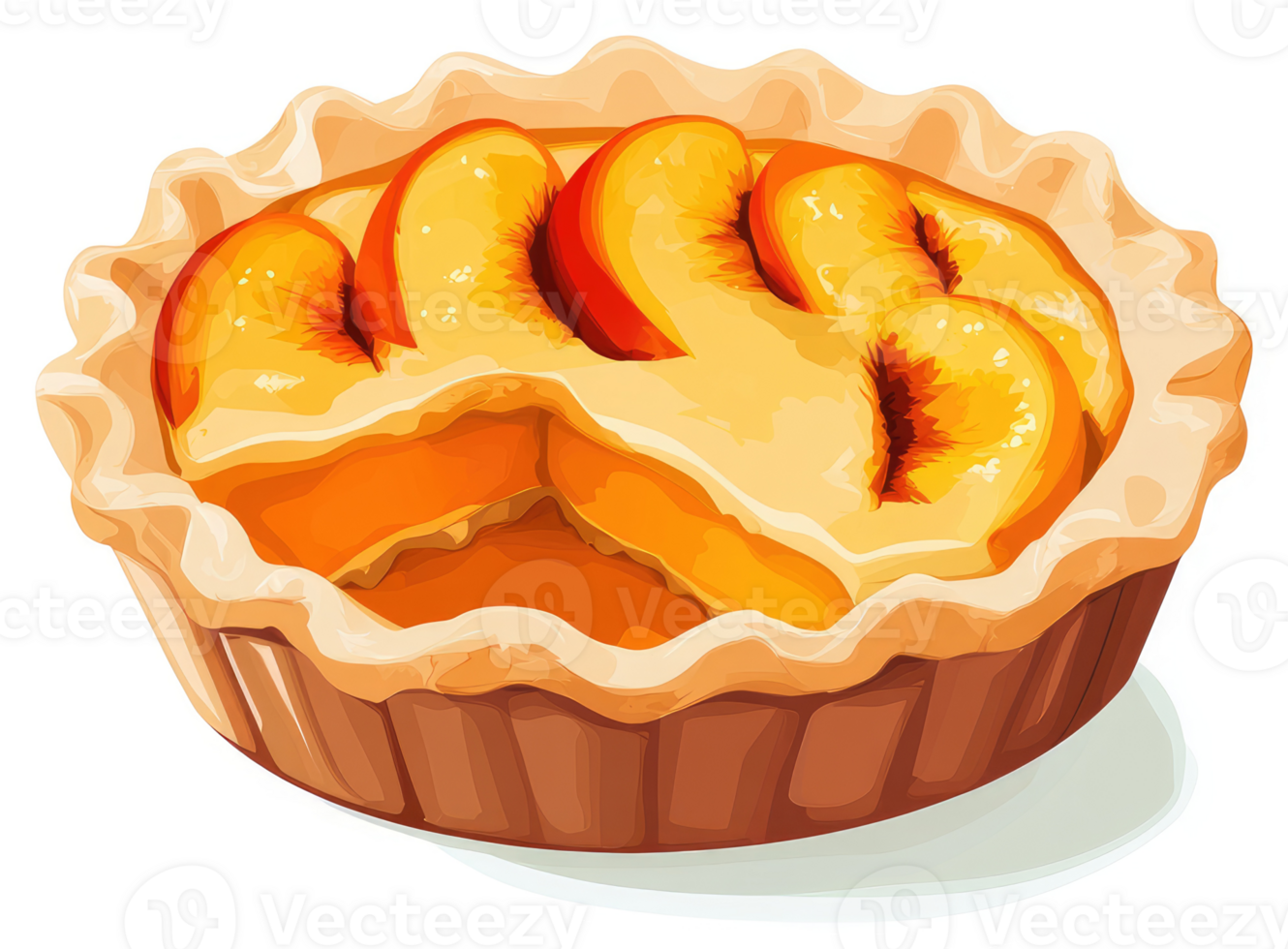 A delicious peach pie with flaky crust. png