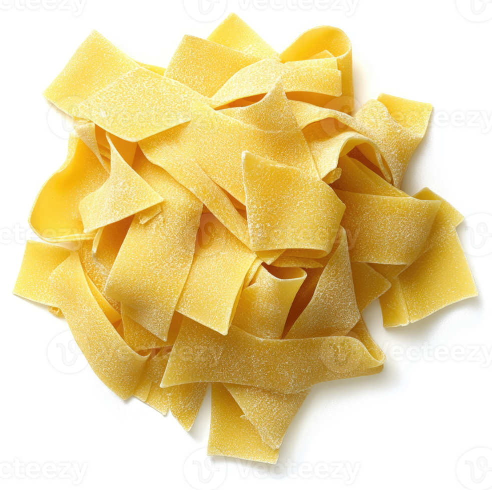 A pile of uncooked pappardelle pasta. png