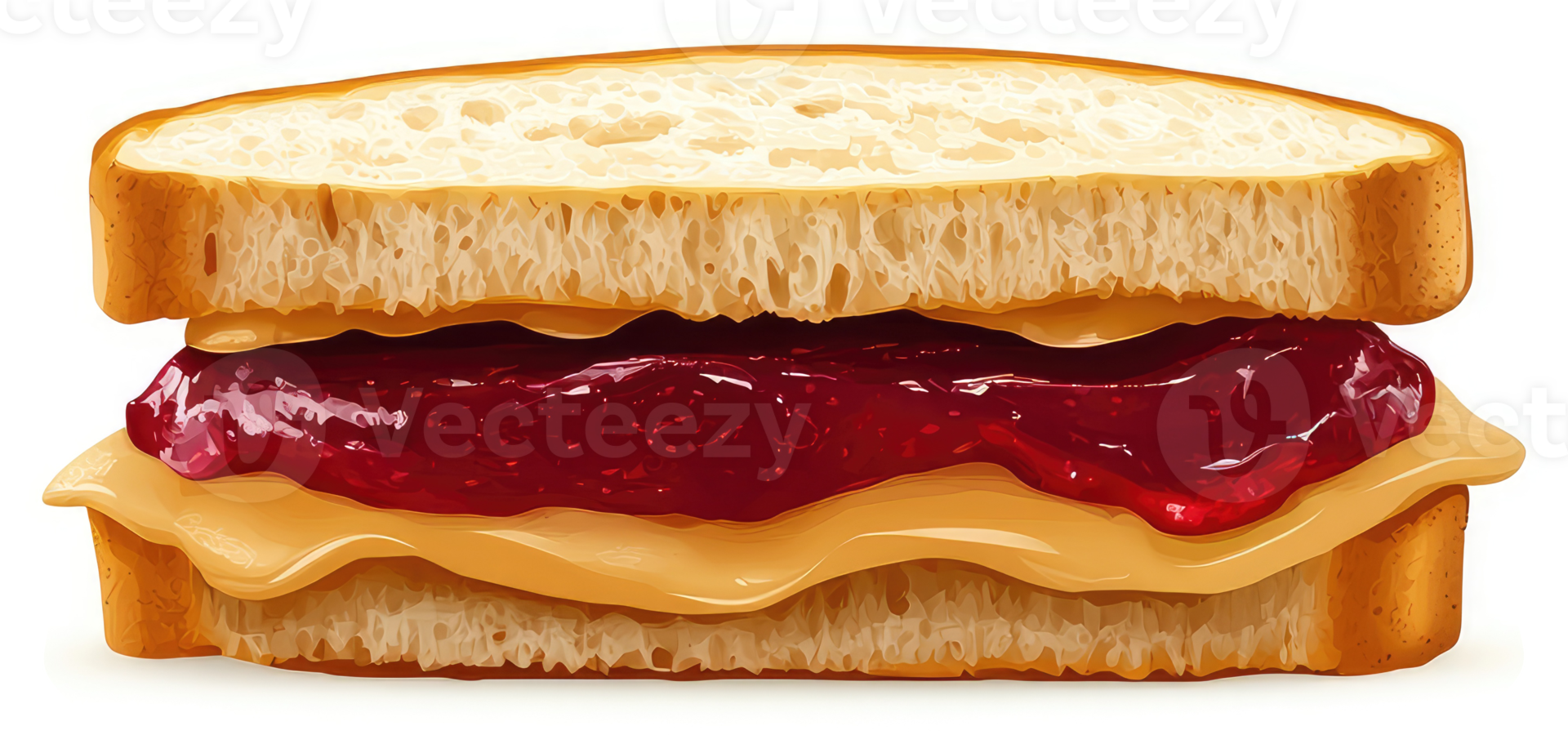 A classic peanut butter and jelly sandwich, perfect for a quick and satisfying meal. png