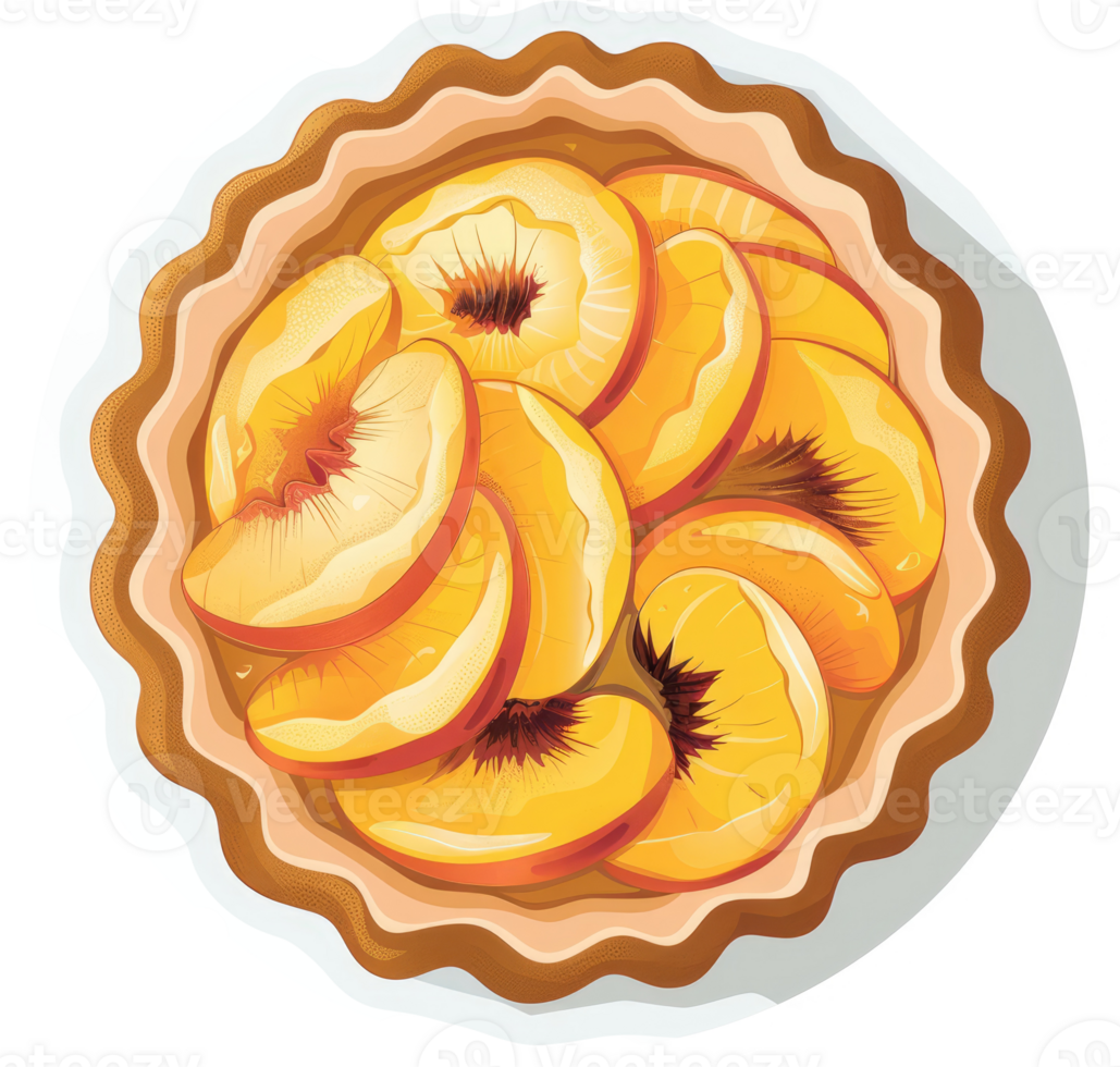 A delicious peach pie filled with juicy peach slices. png