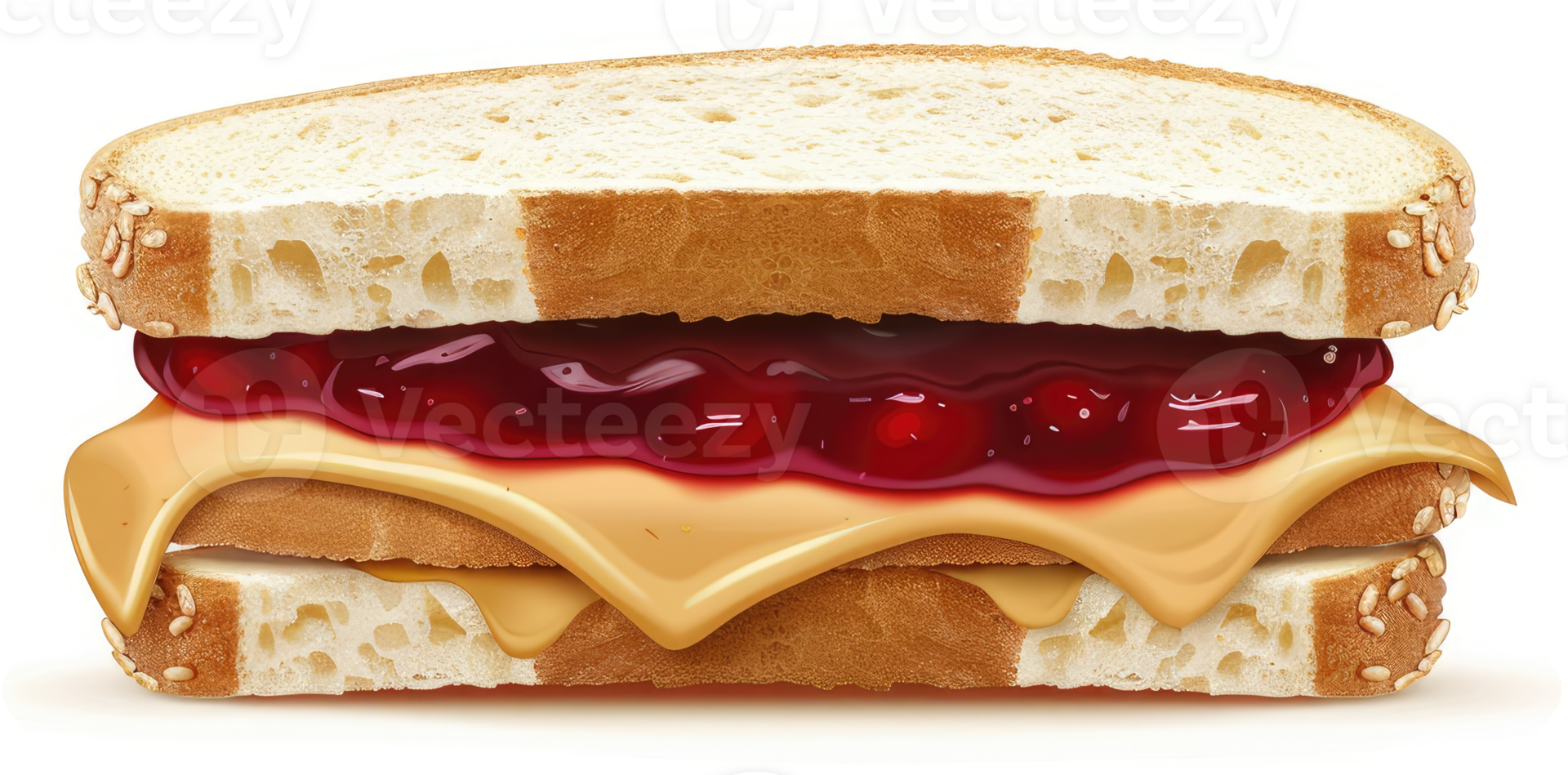 A classic peanut butter and jelly sandwich, a delicious and familiar lunch. png