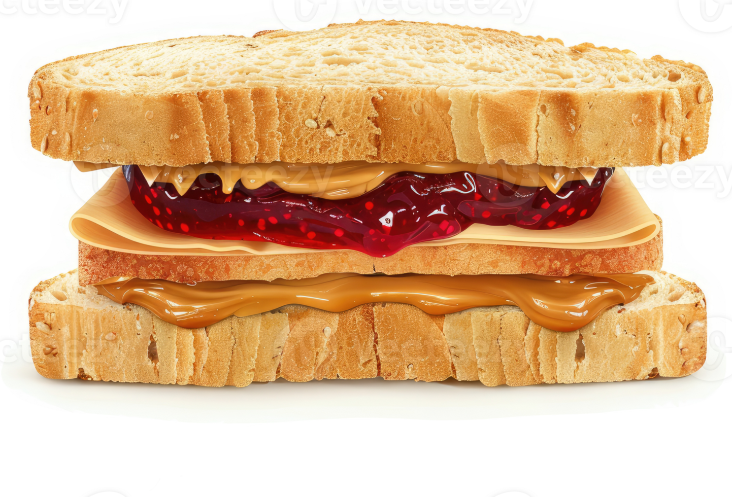 A classic peanut butter and jelly sandwich with layers of goodness. png