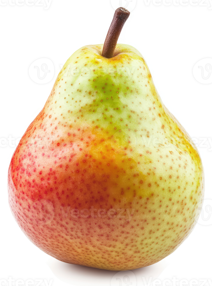 Close-up of a ripe pear with vibrant colors. png